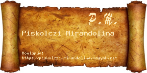 Piskolczi Mirandolina névjegykártya